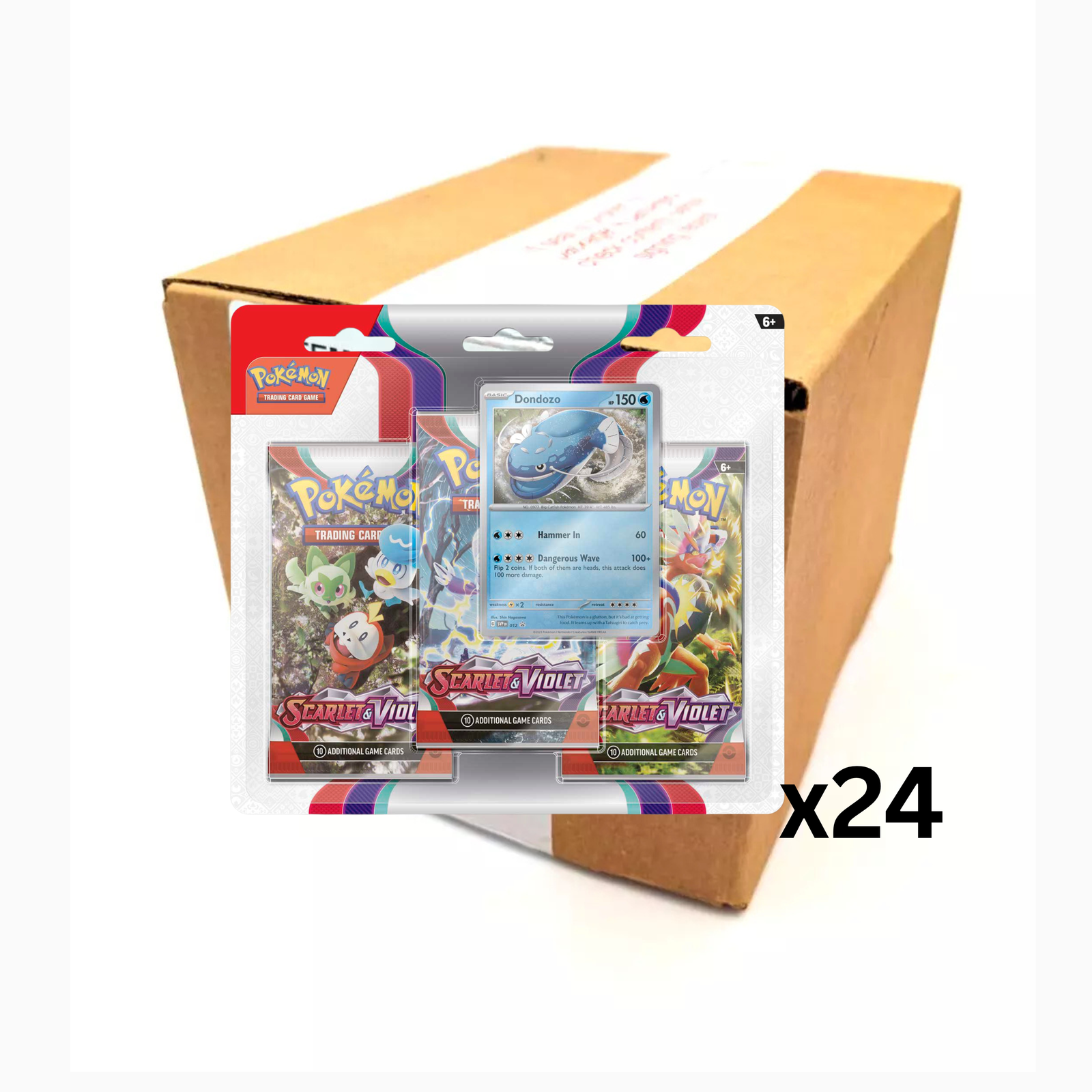 basecase3pack Pokemon TCG: Scarlet & Violet Base - 3 Pack Blister - Dondozo - Sealed Case 24Pcs